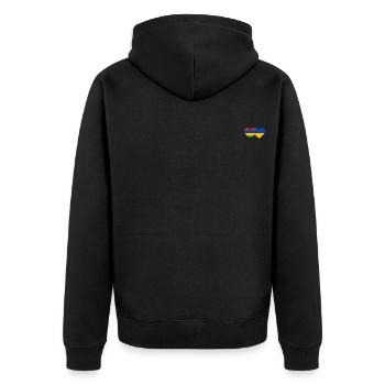 Maurice Ukraine Flag Coeur - Veste à capuche bio Premium Unisexe - noir - Dos - Nico (187cm)