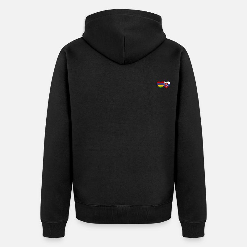 Maurice Slovaquie Flag Heart - Veste à capuche bio Premium Unisexe - noir