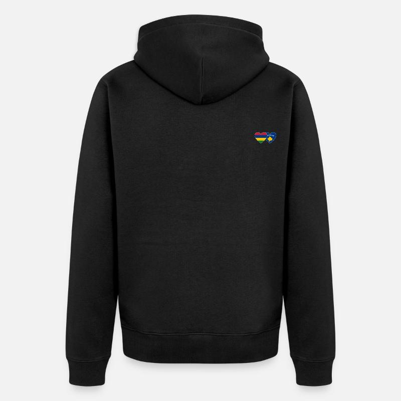Maurice Bosnie Flag Coeur - Veste à capuche bio Premium Unisexe - noir
