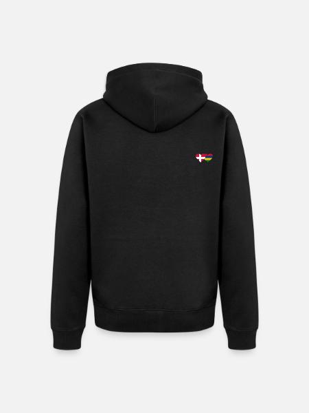 Denmark Mauritius Flag Heart - Unisex Premium Organic Zip Hoodie - black