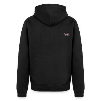 Südafrika Aserbaidschan Flagge Herz - Unisex Premium Bio Zip Hoodie - Schwarz - Hinten - Nico (187cm)