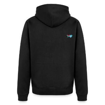 Südafrika Uiguren Flagge Herz - Unisex Premium Bio Zip Hoodie - Schwarz - Hinten - Nico (187cm)