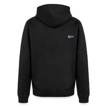 Griechenland Südafrika Flagge Herz - Unisex Premium Bio Zip Hoodie - Schwarz - Hinten - Nico (187cm)