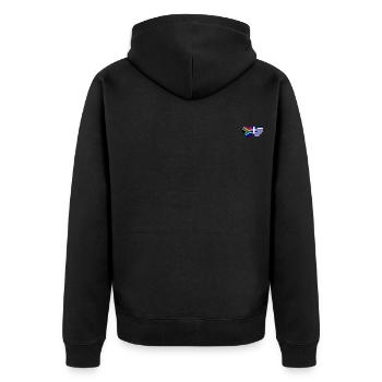 Südafrika Griechenland Flagge Herz - Unisex Premium Bio Zip Hoodie - Schwarz - Hinten - Nico (187cm)