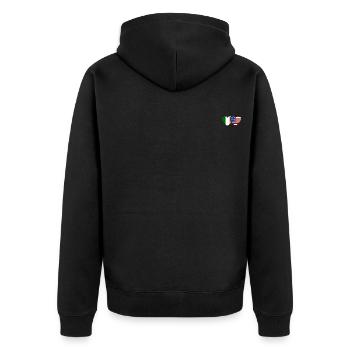 Ireland USA Flag Heart - Unisex Premium Organic Zip Hoodie - black - Back - Nico (187cm)