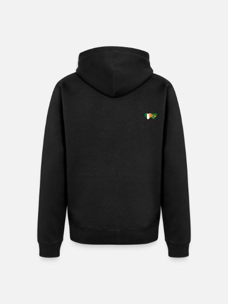 Ireland Brazil Flag Heart - Unisex Premium Organic Zip Hoodie - black