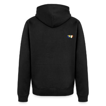 Bosnien Irland Flagge Herz - Unisex Premium Bio Zip Hoodie - Schwarz - Hinten - Nico (187cm)