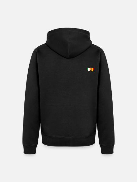 Ireland Belgium Flag Heart - Unisex Premium Organic Zip Hoodie - black