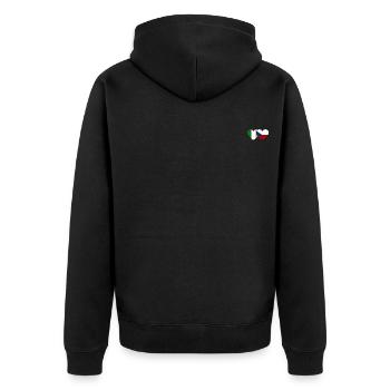 Irland Tschechien Flagge Herz - Unisex Premium Bio Zip Hoodie - Schwarz - Hinten - Nico (187cm)