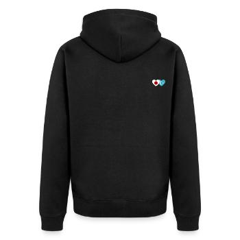 Cœur du drapeau ouïghour du Japon - Veste à capuche bio Premium Unisexe - noir - Dos - Nico (187cm)