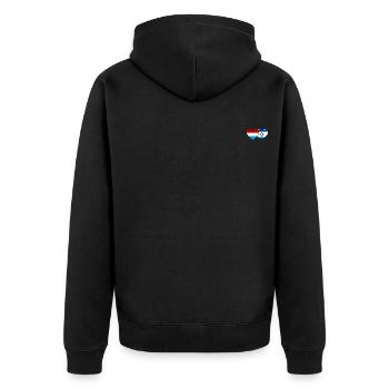 Drapeau luxembourgeois Israël coeur - Veste à capuche bio Premium Unisexe - noir - Dos - Nico (187cm)