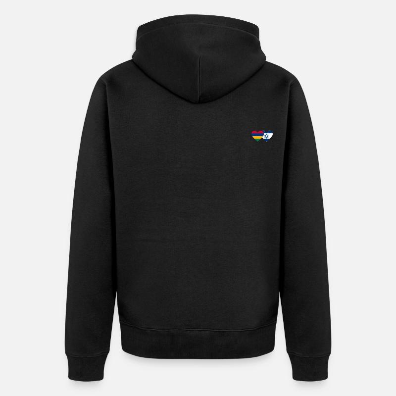 Maurice Israël Drapeau Coeur - Veste à capuche bio Premium Unisexe - noir