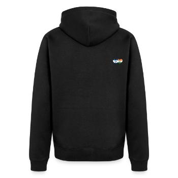 Israel Indien Flagge Herz - Unisex Premium Bio Zip Hoodie - Schwarz - Hinten - Nico (187cm)