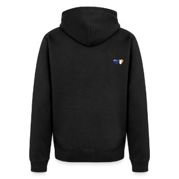 Neuseeland Irland Flagge Herz - Unisex Premium Bio Zip Hoodie - Schwarz - Hinten - Nico (187cm)