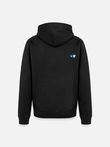 Somalia Ireland Flag Heart - Unisex Premium Organic Zip Hoodie - black