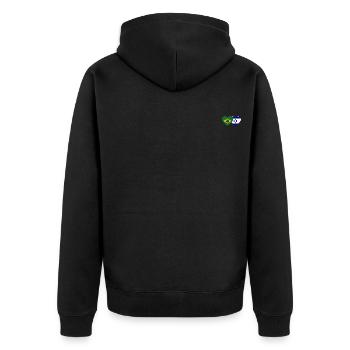 Brasilien Israel Herz Flagge - Unisex Premium Bio Zip Hoodie - Schwarz - Hinten - Nico (187cm)