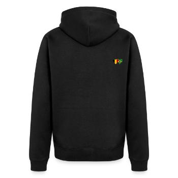 Belgium Brazil Heart Flag - Unisex Premium Organic Zip Hoodie - black - Back - Nico (187cm)