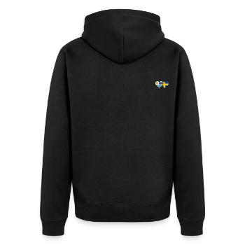 Uruguay Sweden Heart Flag - Unisex Premium Organic Zip Hoodie - black - Back - Nico (187cm)