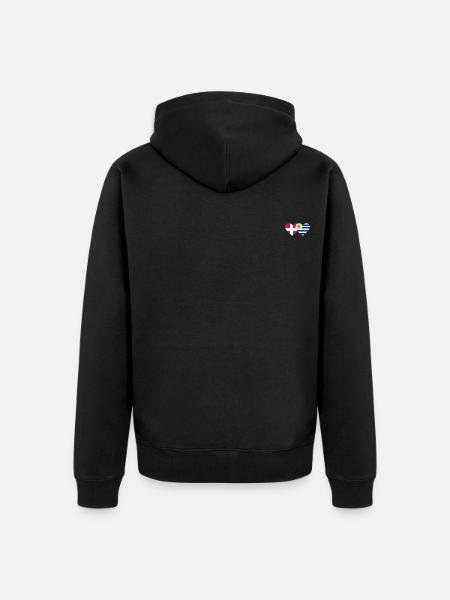 Denmark Uruguay Heart Flag - Unisex Premium Organic Zip Hoodie - black