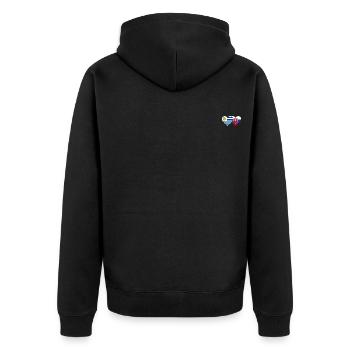 Uruguay Slovakia Heart Flag - Unisex Premium Organic Zip Hoodie - black - Back - Nico (187cm)