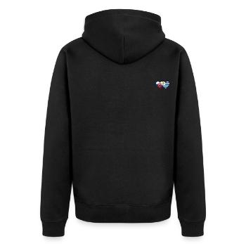 Slowakei Uruguay Herz Flagge - Unisex Premium Bio Zip Hoodie - Schwarz - Hinten - Nico (187cm)