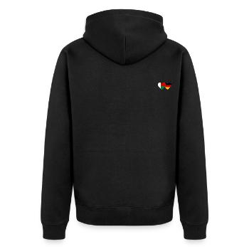Madagaskar Deutschland Herz Flagge - Unisex Premium Bio Zip Hoodie - Schwarz - Hinten - Nico (187cm)