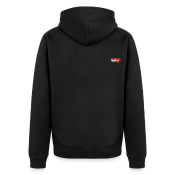 Kroatien Montenegro Flagge - Unisex Premium Bio Zip Hoodie - Schwarz - Hinten - Nico (187cm)