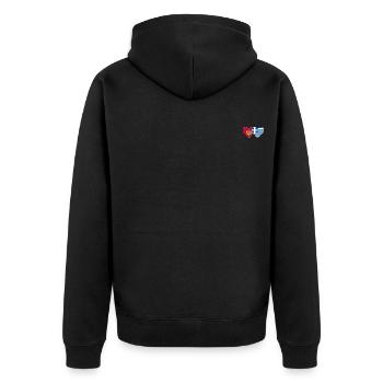 Montenegro Griechenland Flagge - Unisex Premium Bio Zip Hoodie - Schwarz - Hinten - Nico (187cm)