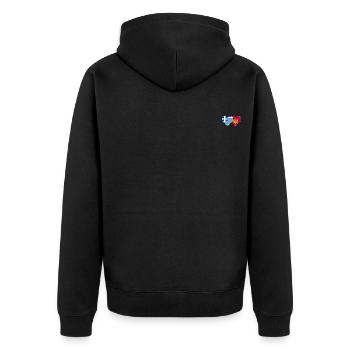 Griechenland Montenegro Flagge - Unisex Premium Bio Zip Hoodie - Schwarz - Hinten - Nico (187cm)