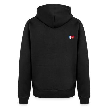 Frankreich Montenegro Flagge - Unisex Premium Bio Zip Hoodie - Schwarz - Hinten - Nico (187cm)