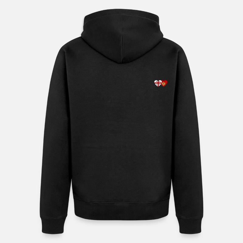 Géorgie Monténégro drapeau - Veste à capuche bio Premium Unisexe - noir