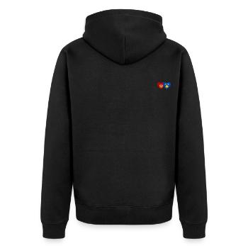 Montenegro Kosovo Flagge - Unisex Premium Bio Zip Hoodie - Schwarz - Hinten - Nico (187cm)