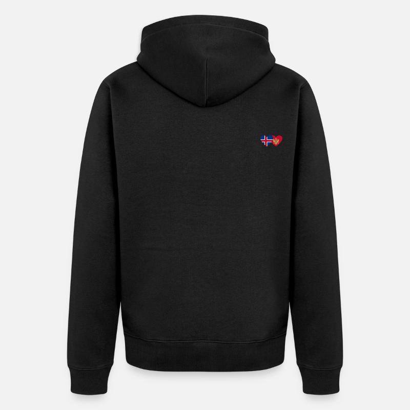 Islande Monténégro Drapeau - Veste à capuche bio Premium Unisexe - noir