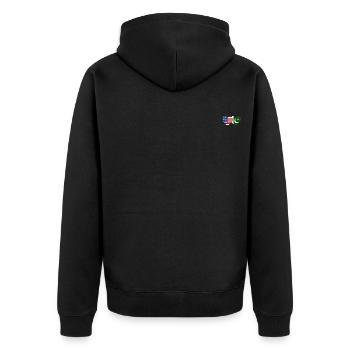 USA Pakistan Flag Heart - Unisex Premium Organic Zip Hoodie - black - Back - Nico (187cm)