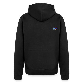 Griechenland Armenien Flagge Herz - Unisex Premium Bio Zip Hoodie - Schwarz - Hinten - Nico (187cm)