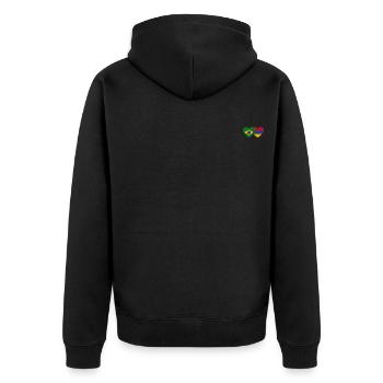 Brasilien Armenien Flagge Herz - Unisex Premium Bio Zip Hoodie - Schwarz - Hinten - Nico (187cm)