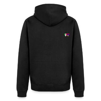 Mexico Armenien Flagge Herz - Unisex Premium Bio Zip Hoodie - Schwarz - Hinten - Nico (187cm)