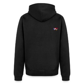 Cuba Armenia Flag Heart - Unisex Premium Organic Zip Hoodie - black - Back - Nico (187cm)
