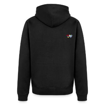 Armenien Uruguay Flagge Herz - Unisex Premium Bio Zip Hoodie - Schwarz - Hinten - Nico (187cm)