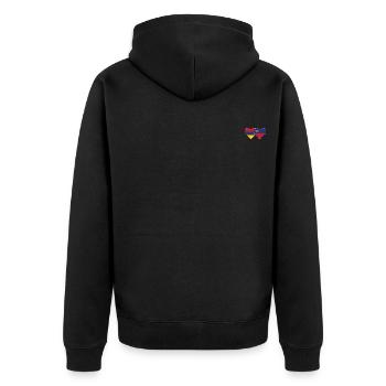 Armenien Liechtenstein Flagge Herz - Unisex Premium Bio Zip Hoodie - Schwarz - Hinten - Nico (187cm)