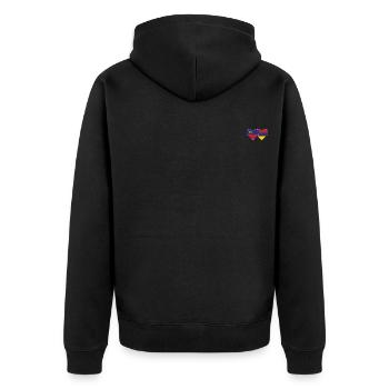 Liechtenstein Armenien Flagge Herz - Unisex Premium Bio Zip Hoodie - Schwarz - Hinten - Nico (187cm)
