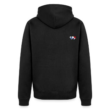 Finland Panama Flag Heart - Unisex Premium Organic Zip Hoodie - black - Back - Nico (187cm)