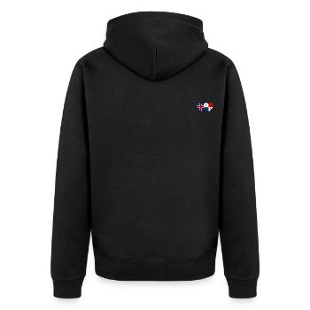 Iceland Panama Flag Heart - Unisex Premium Organic Zip Hoodie - black - Back - Nico (187cm)