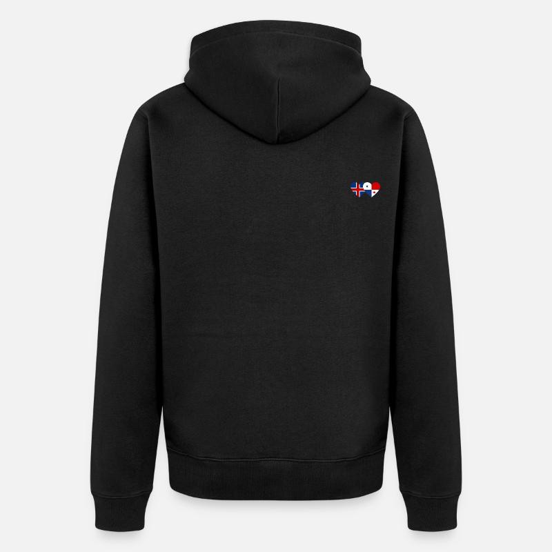 Islande Panama Flag Coeur - Veste à capuche bio Premium Unisexe - noir
