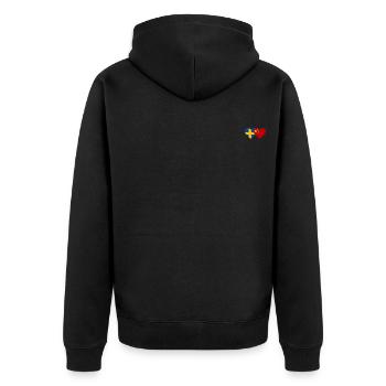 Suède Drapeau du cœur de la Chine - Veste à capuche bio Premium Unisexe - noir - Dos - Nico (187cm)