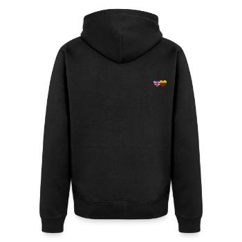 Großbritannien Litauen Flagge Herz - Unisex Premium Bio Zip Hoodie - Schwarz - Hinten - Nico (187cm)