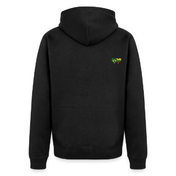 Brésil Lituanie Drapeau Coeur - Veste à capuche bio Premium Unisexe - noir - Dos - Nico (187cm)