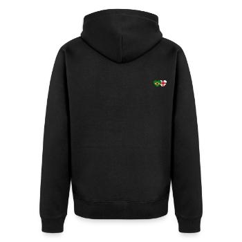 Brazil Georgia Flag Heart - Unisex Premium Organic Zip Hoodie - black - Back - Nico (187cm)