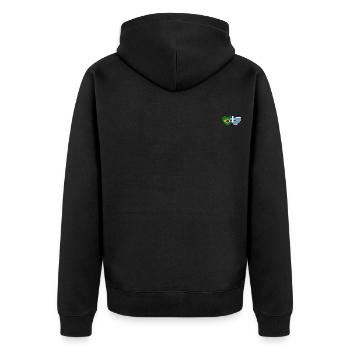 Brasilien Griechenland Flagge Herz - Unisex Premium Bio Zip Hoodie - Schwarz - Hinten - Nico (187cm)