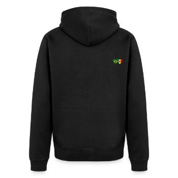 Brasilien Andorra Flagge Herz - Unisex Premium Bio Zip Hoodie - Schwarz - Hinten - Nico (187cm)